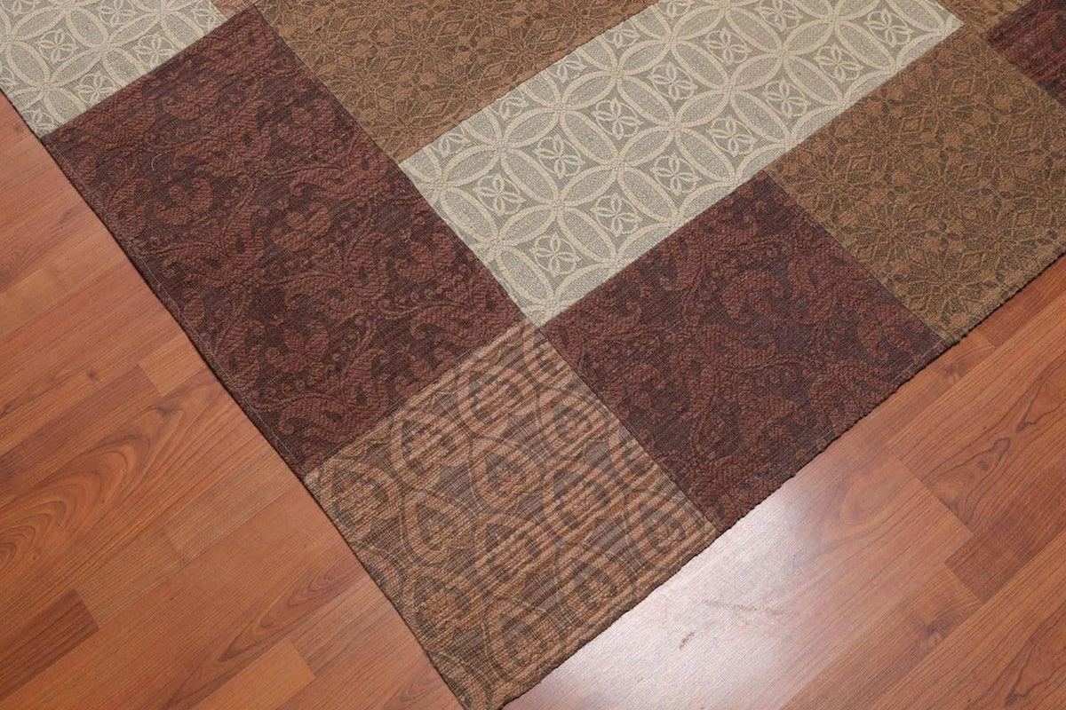5'x7' Handmade Polypropylene  Oriental Area Rug Brown, Beige Color