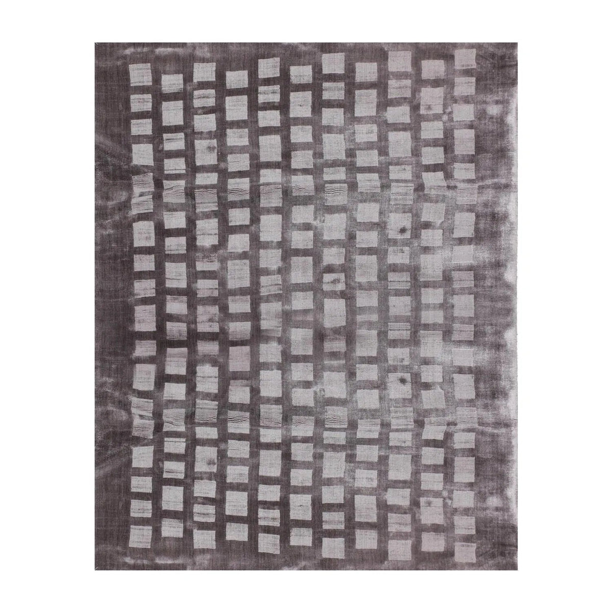 4x6 Hand Tufted Bamboo Silk   Oriental Area Rug Tone on Tone Grey, Color